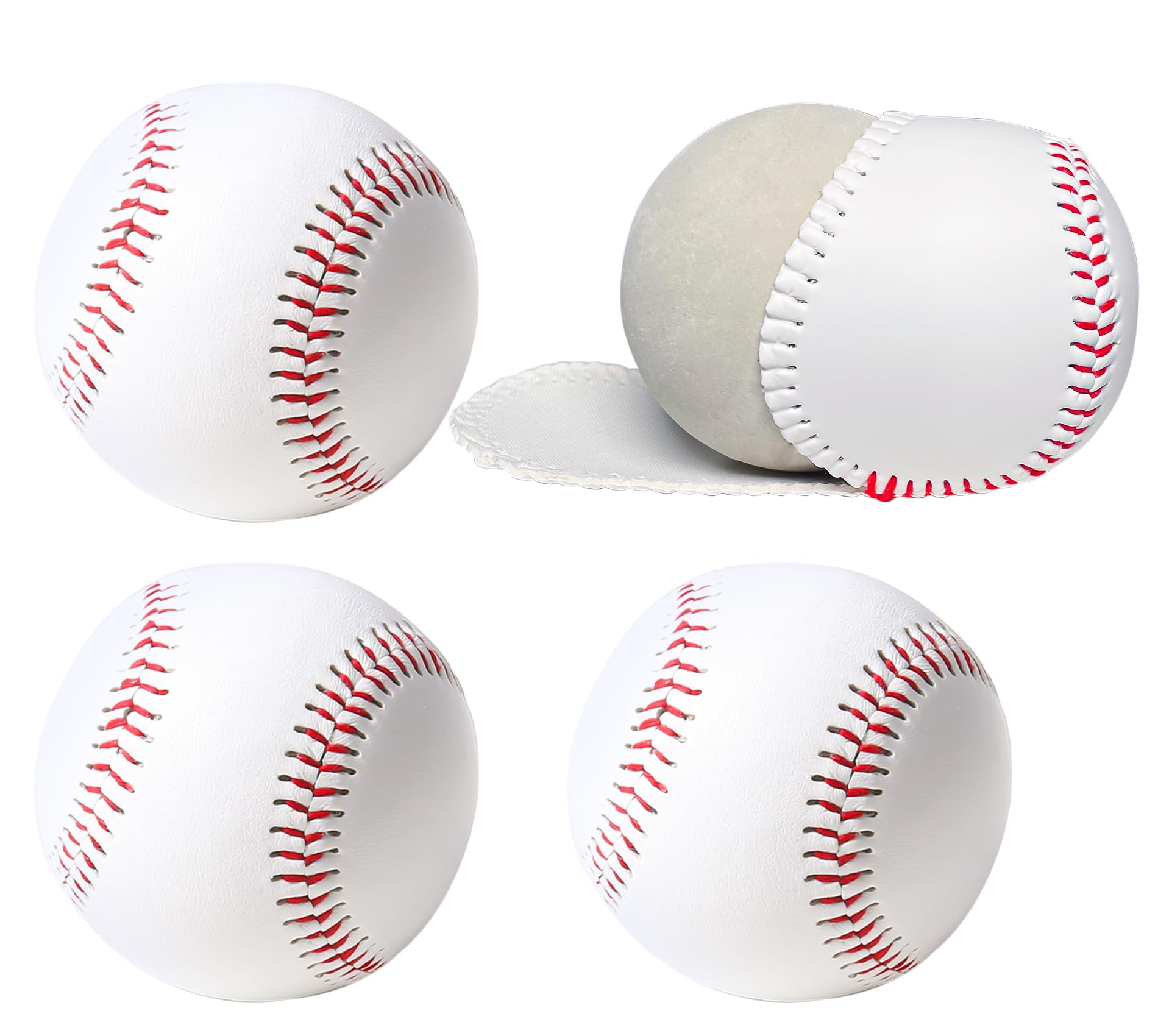 Standard Size T-Ball Training Baseballs - Soft & Safe Reduced Impact Baseballs for Kids | Unmarked Practice Balls for League Play, Pitching, Hitting, Batting & Fielding | Great for Autographs & Youth Baseball Training (Pack of 3)
