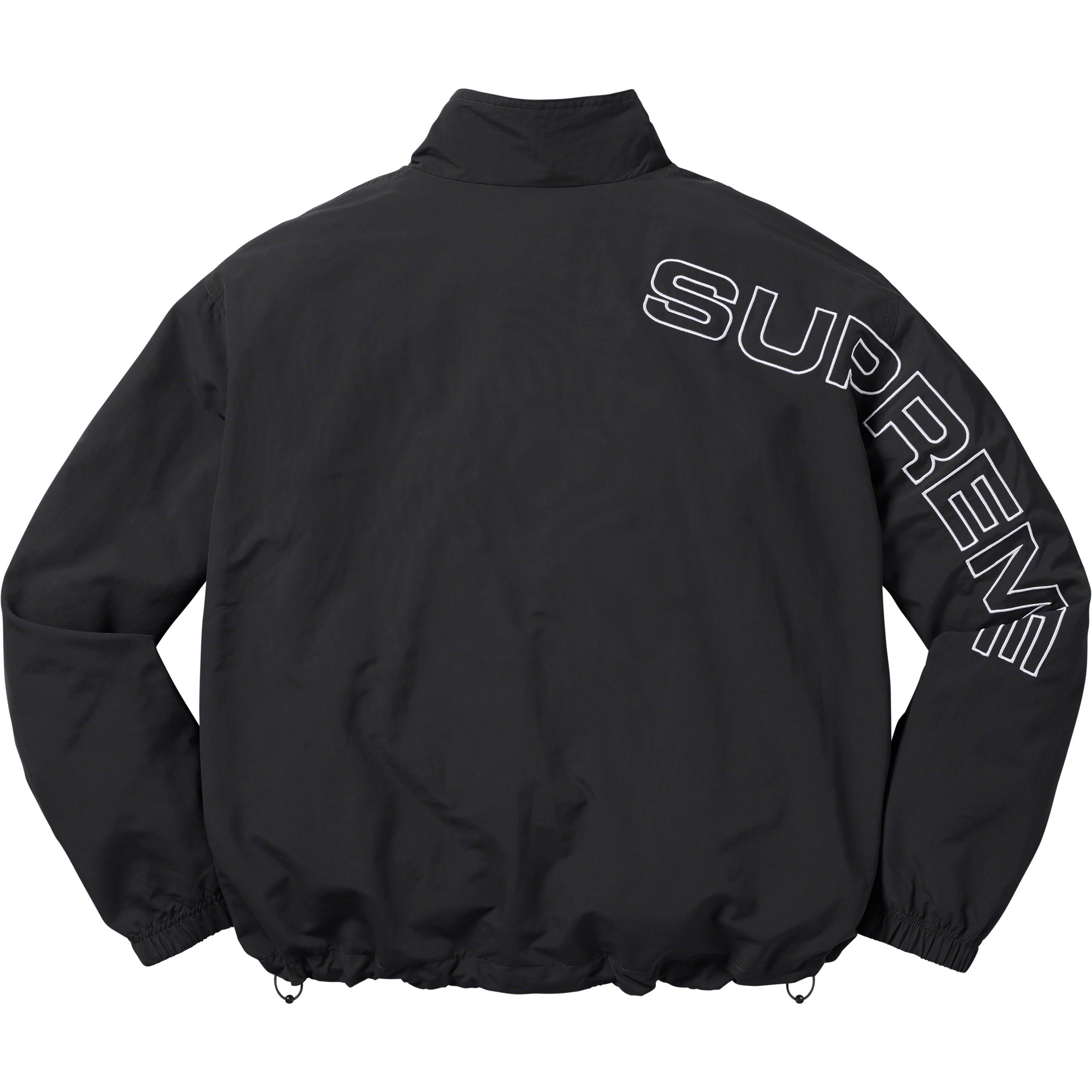 Spellout Embroidered Track Jacket for Women - Black Athletic Zip Up Hoodie for Running, Gym & Casual Wear