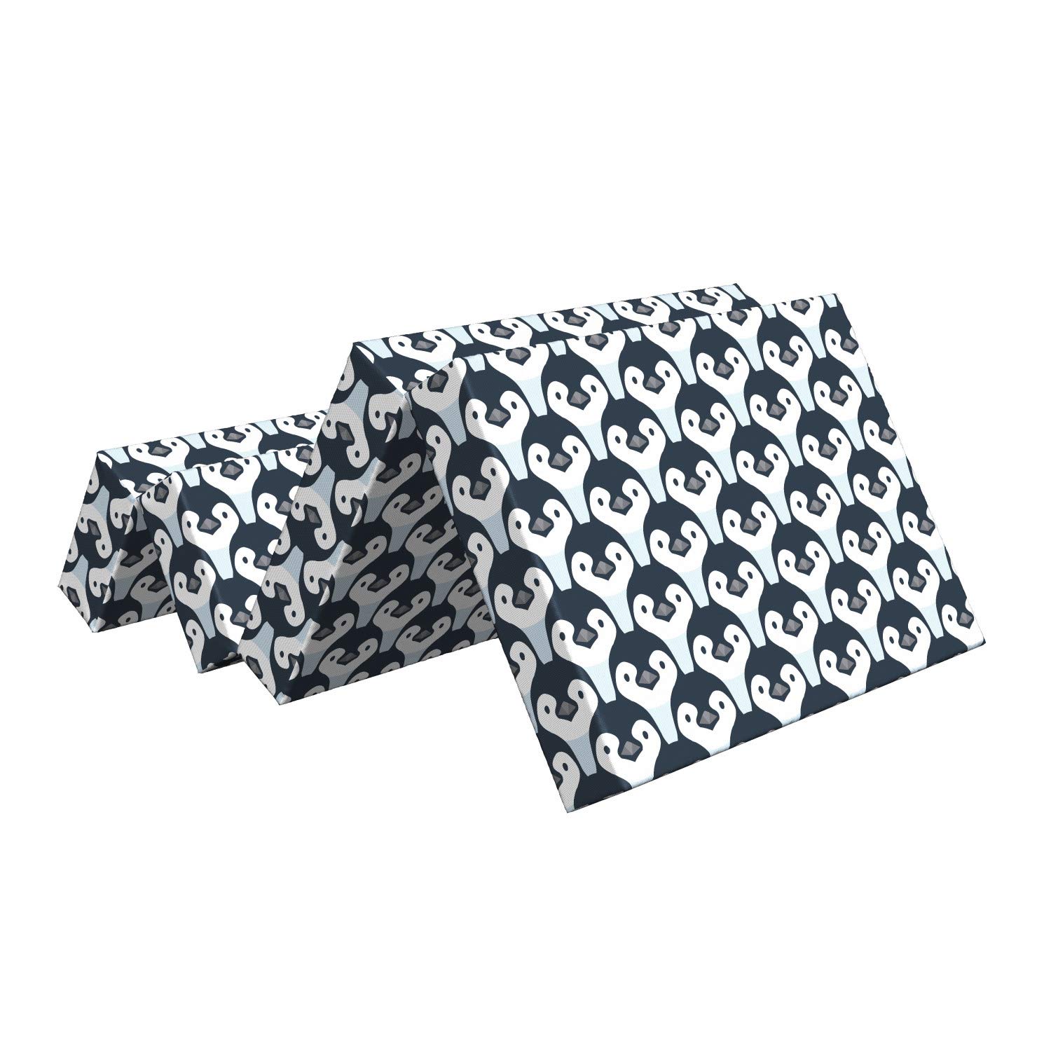 Ambesonne Penguin Foldable Mattress - Birds Face Pattern, 74.8