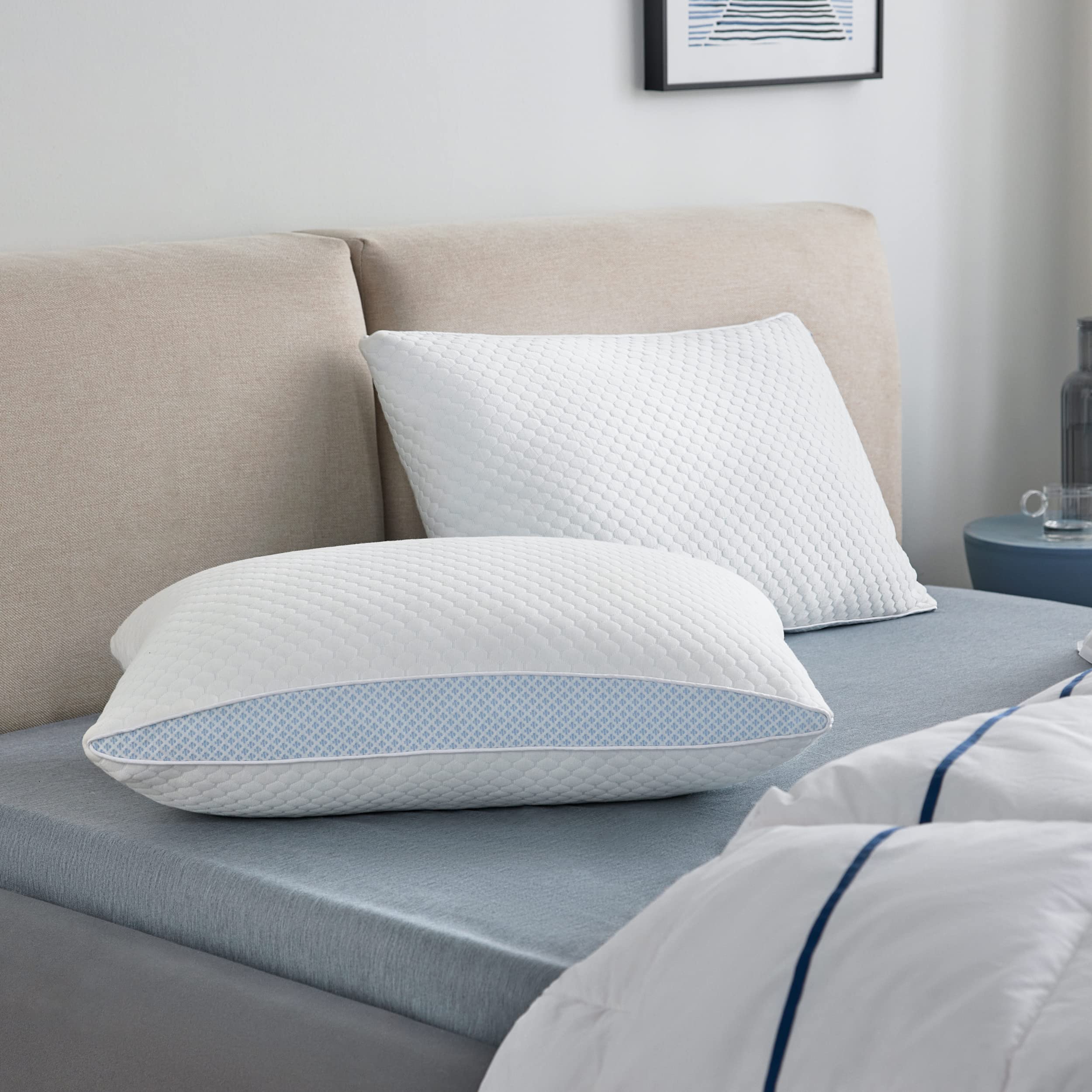 Bedsure Cooling Shredded Memory Foam Pillows - Queen Size Set of 2 (19