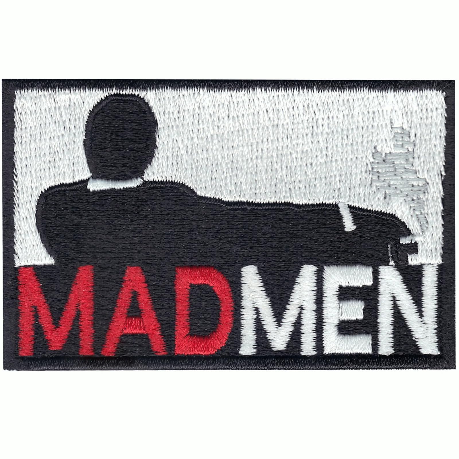 Man On Couch Silhouette Embroidered Iron-On Patch - DIY Sewing Applique for Jackets, Jeans & Backpacks - Perfect for Denim Customization & DIY Crafts