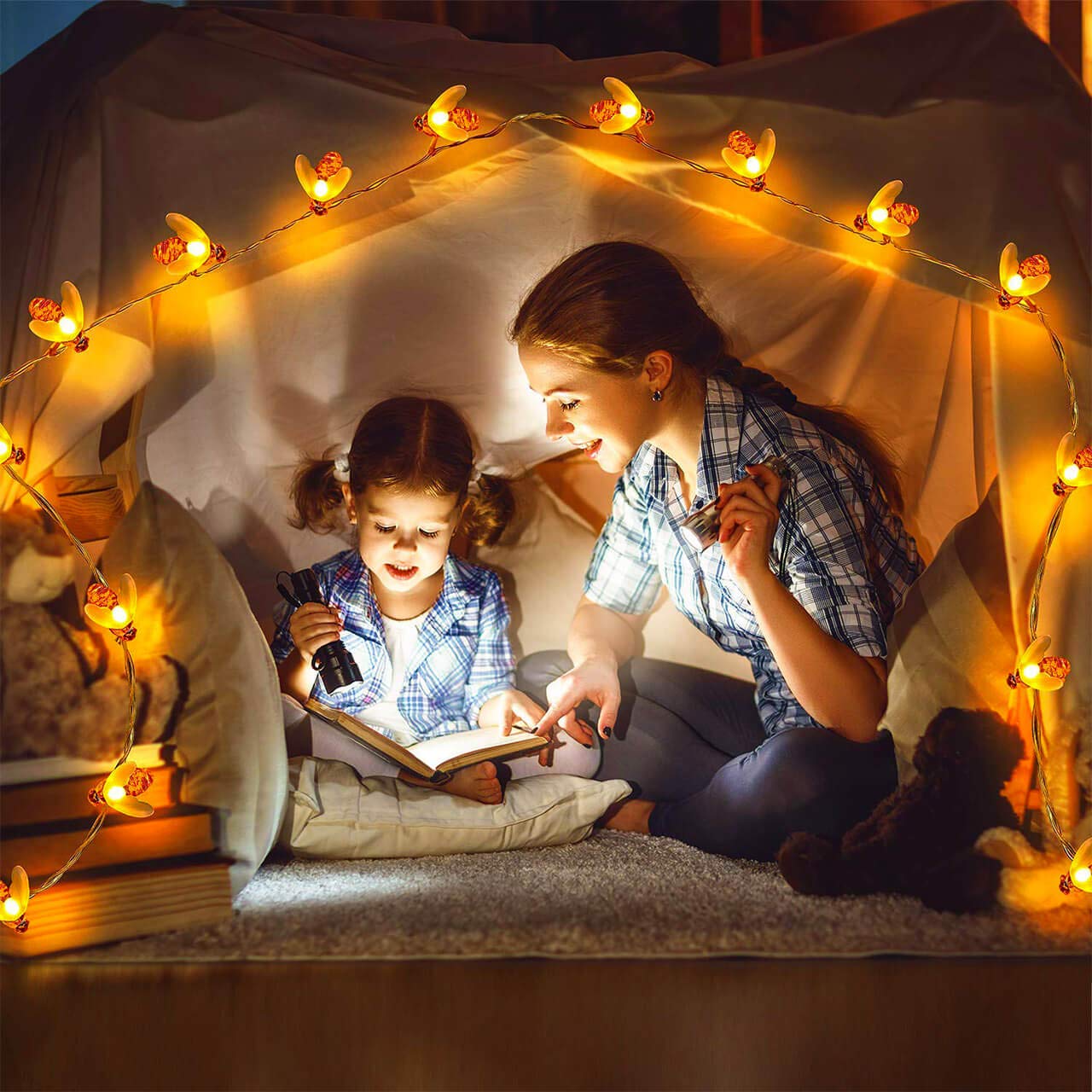 SEMILITS Honey Bee String Lights - 8 Modes 30 LED Battery Operated Fairy Lights for Indoor Outdoor Decor, Christmas Party, Garden, Wreath, Patio & Camping | Cute Bee-Themed Lighting for Home, Wedding, Baby Shower & Festive Decorations