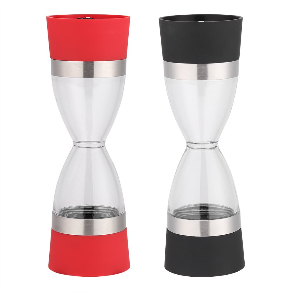 2 in 1 Adjustable Salt and Pepper Grinder Set - Manual Double-Ended Kitchen Mill with Non-Corrosive Design - Perfect for Dining Table, BBQ, Camping & Gourmet Cooking (2 Pack)