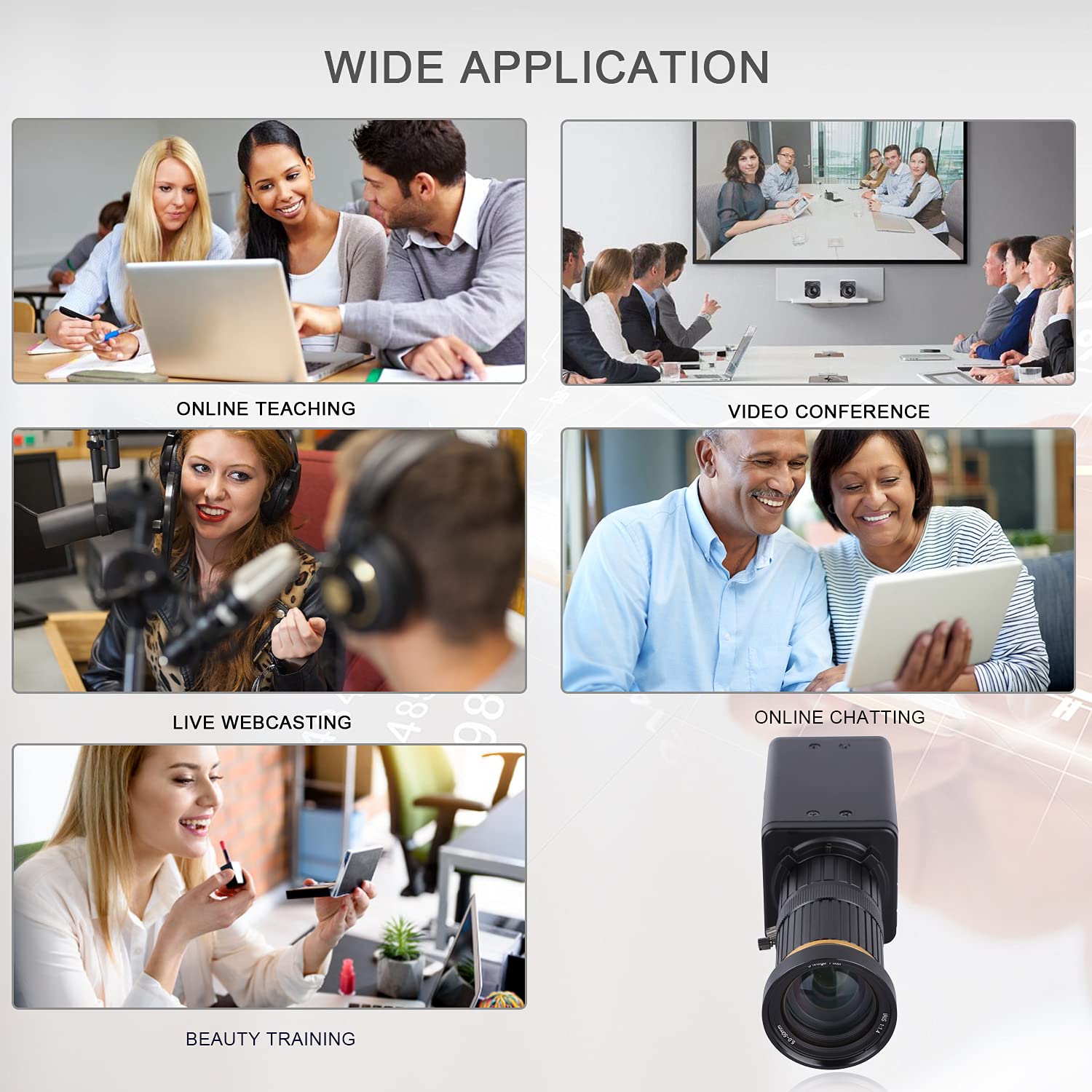 YIWENG 4K HD Webcam with 8MP, 10X Optical Zoom, 60° Wide Angle, Manual Focus & Auto Exposure - Built-in Microphone for Video Conferencing, Live Streaming & Online Classes