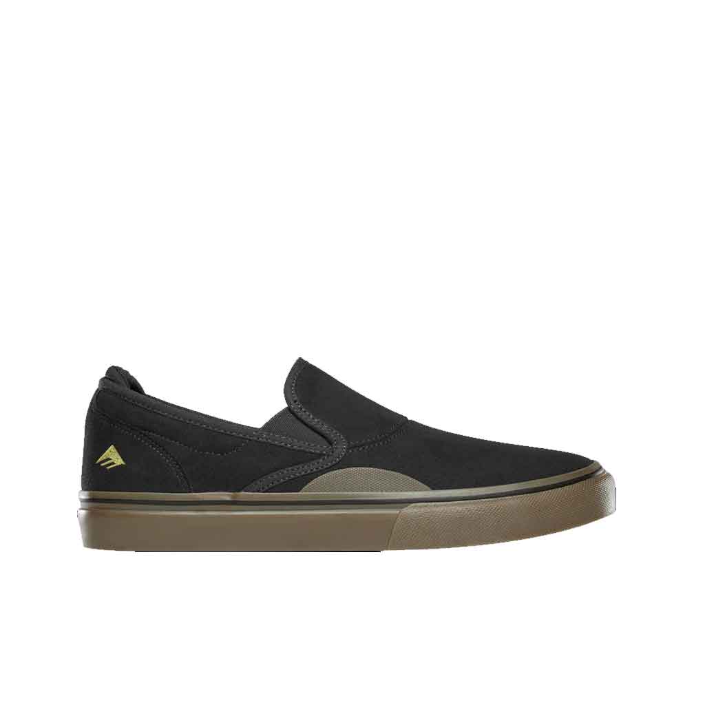 Emerica Wino G6 Slip-On Skate Shoes - Black/Gum/Dark Grey | Comfortable & Durable for Skateboarding & Casual Wear