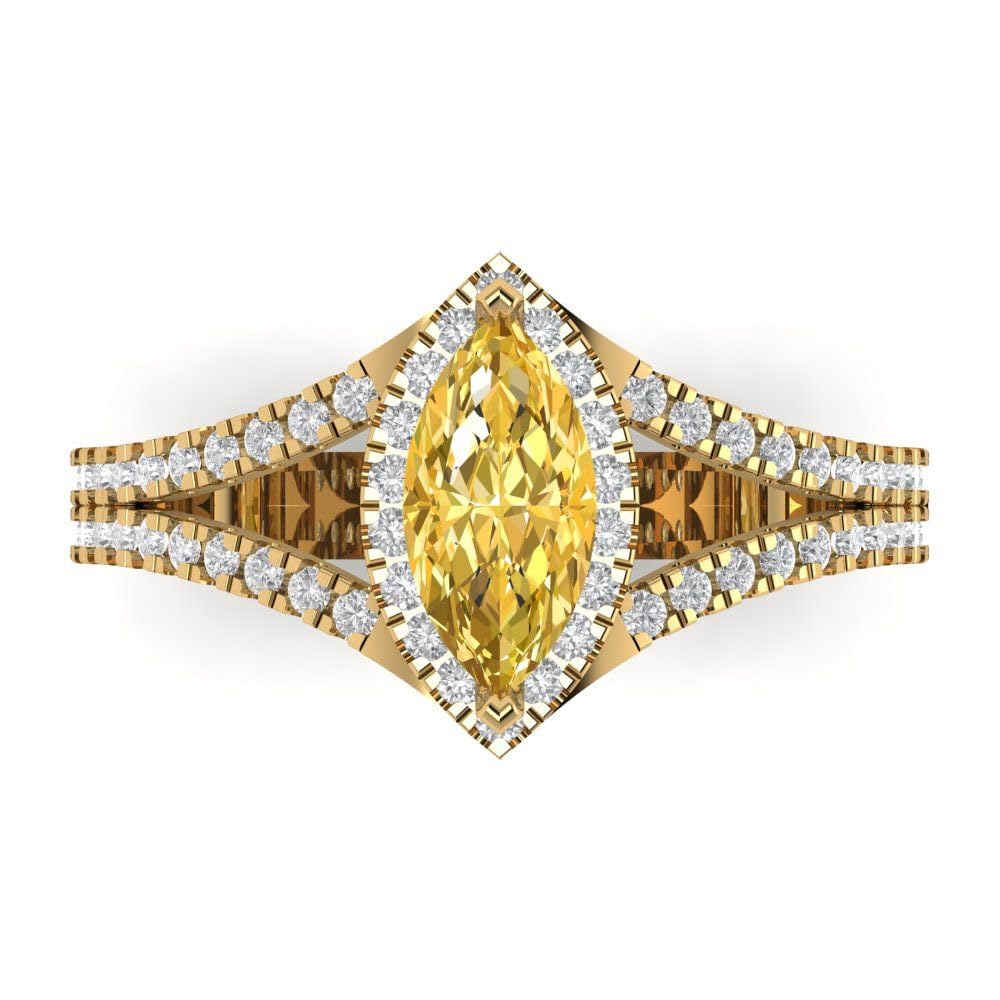 1.20ct Marquise Citrine Ring 18K Gold for Engagement & Wedding