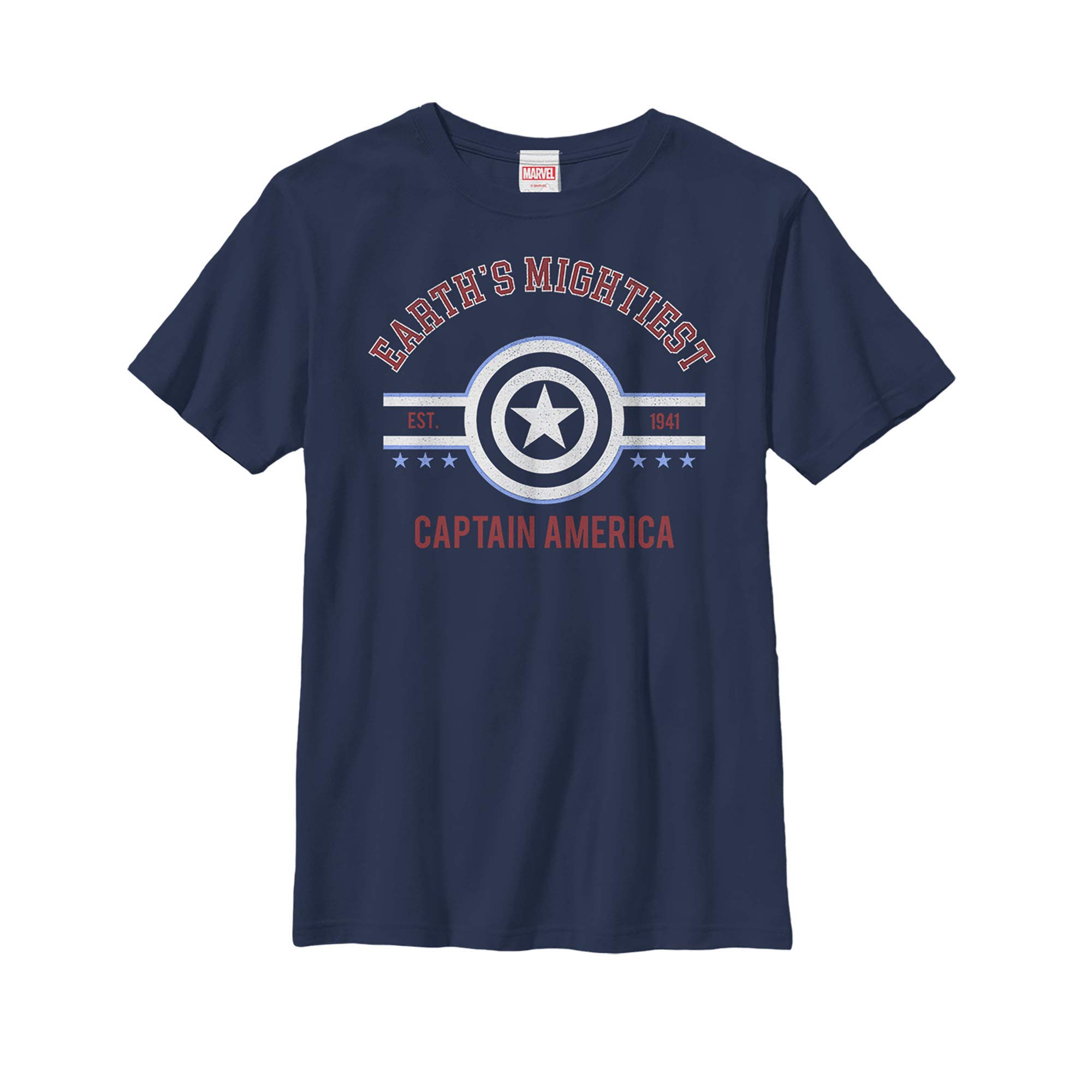 Marvel Boys Captain America T-Shirt - Earth's Mightiest Heroes Graphic Tee for Kids | Superhero Costume & Casual Wear