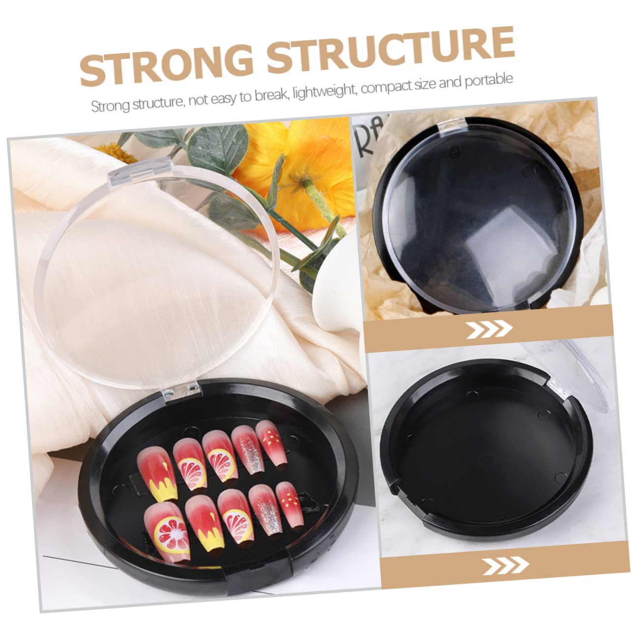 Minkissy Nail Tips Storage Box - Press on Nail Organizer Container for Acrylic Nails, False Nails & Nail Art Accessories - Perfect for Salon, Home Manicure & Travel Nail Care