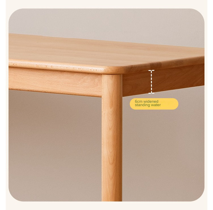 Solid Wood Kids Writing Desk - Beech & Oak Study Table for Children - Perfect for Homework, Drawing & Crafting in Bedroom or Study Room
