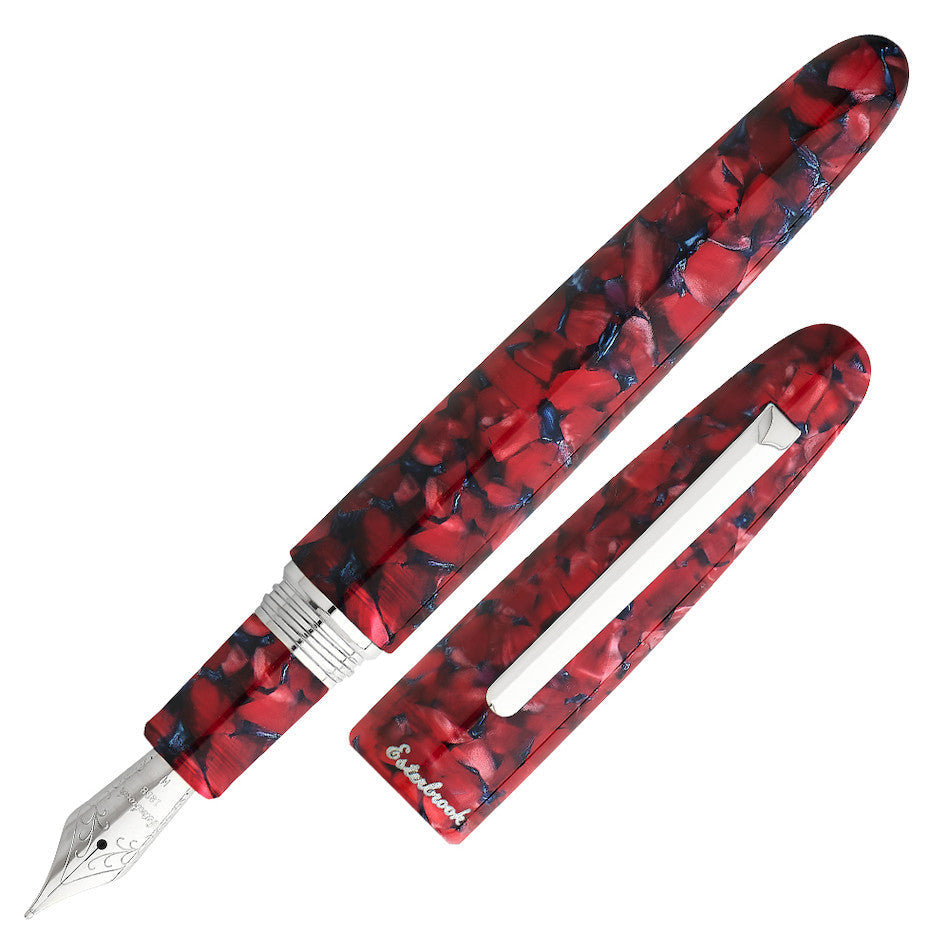 Esterbrook Estie Oversize Fountain Pen - Scarlet with Palladium Trim & Needlepoint Nib | Premium Writing Instrument for Calligraphy, Journaling & Gift Giving
