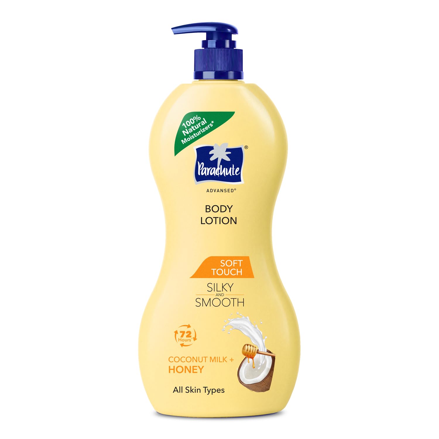 Parachute Advanced Soft Touch Body Lotion for Women & Men - 600ml | 100% Natural with Pure Coconut Milk & Honey | 72-Hour Moisturization for All Skin Types | Perfect for Daily Hydration & After-Shower Care