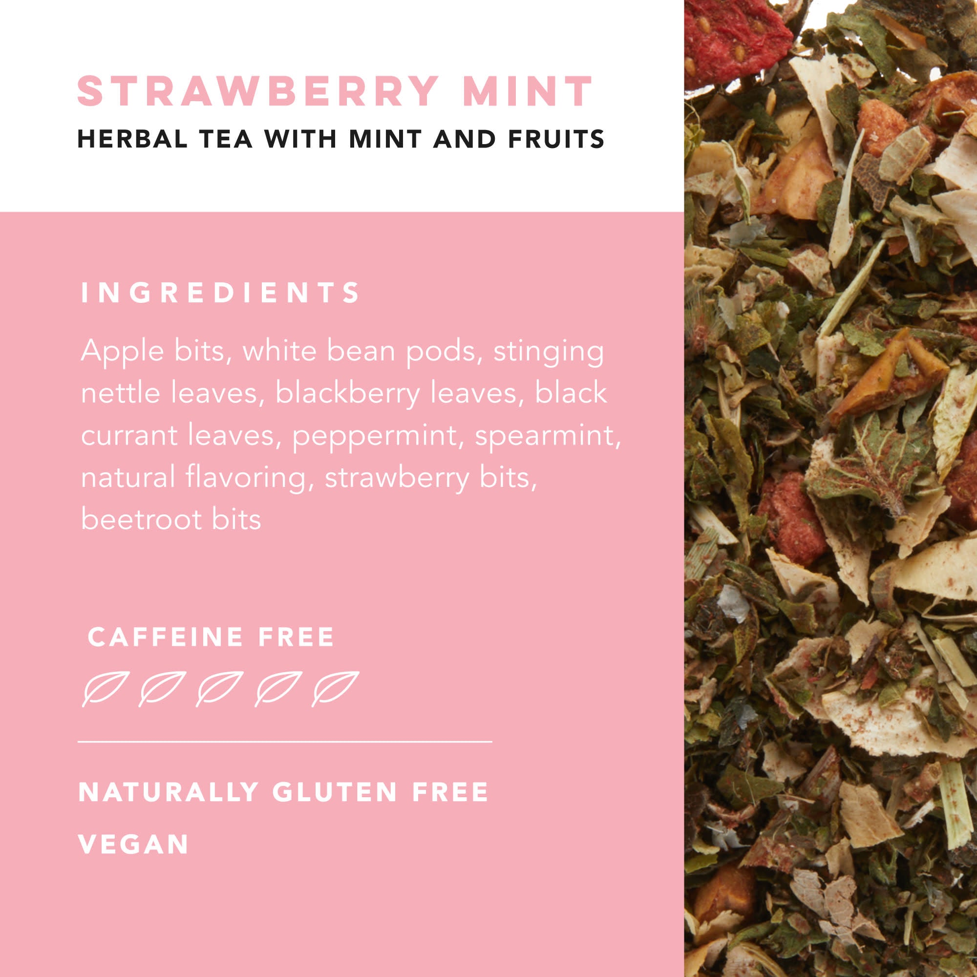 Organic Strawberry Mint Herbal Tea Bags - 15 Count | Caffeine-Free Relaxation Tea for Stress Relief & Digestion | Perfect for Afternoon Tea Time, Office Break or Evening Wind-Down