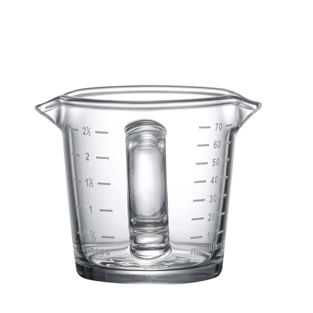 Heat-Resistant Glass Measuring Cup with Scale - 16oz Double Spout Coffee & Milk Jigger for Barista, Baking & Cocktail Mixing - Perfect for Kitchen, Home Brewing & Professional Use