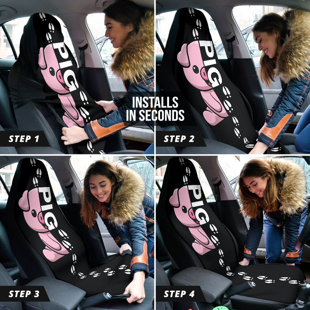 Adorable Pig Car Seat Covers for Couples - Waterproof & Non-Slip Universal Fit - Perfect for Valentine's Gifts, Date Nights & Road Trips