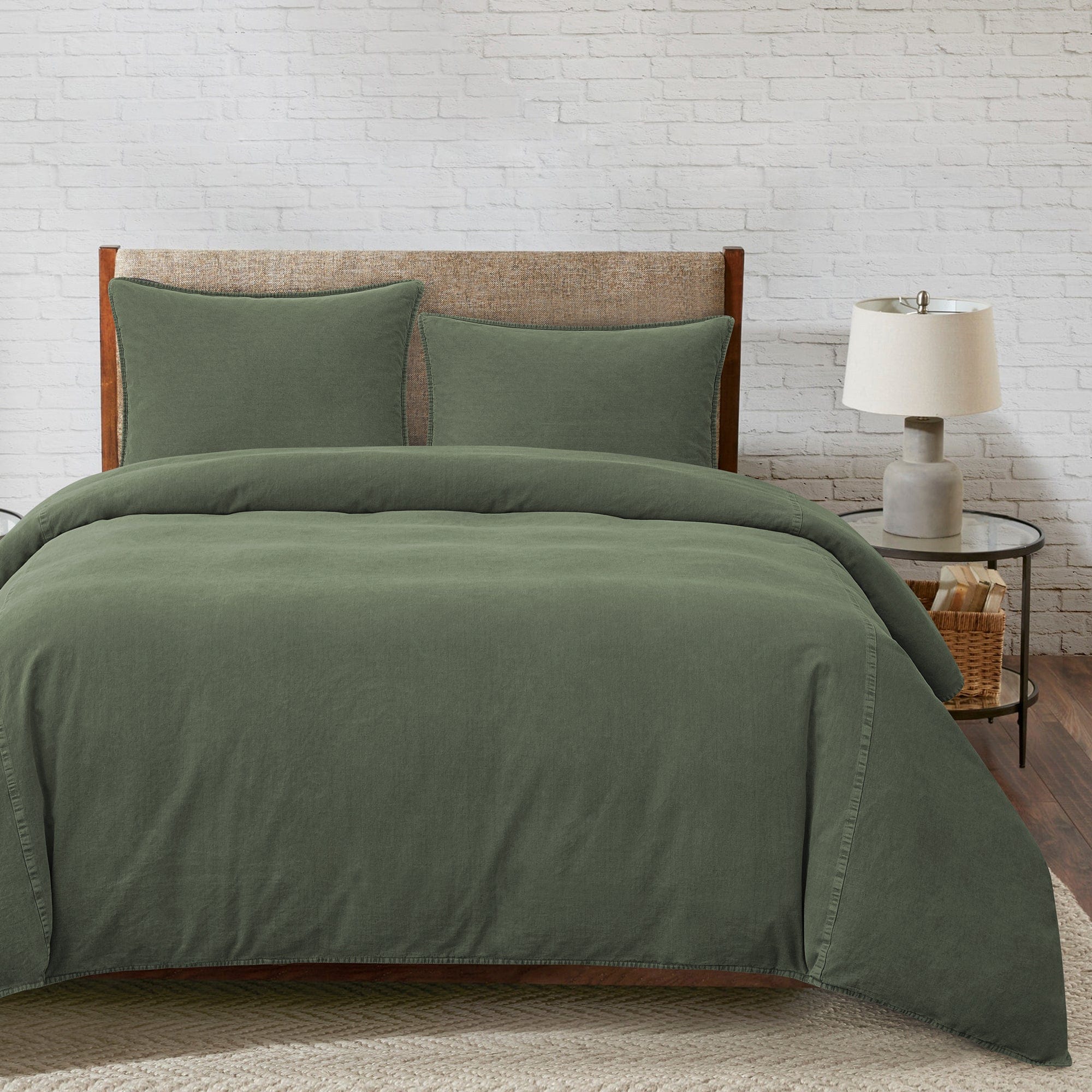 Stonewashed Cotton Canvas Duvet Cover Set - Soft & Breathable Bedding Set for Queen/King Size - Perfect for Cozy Bedroom & Guest Room Decor