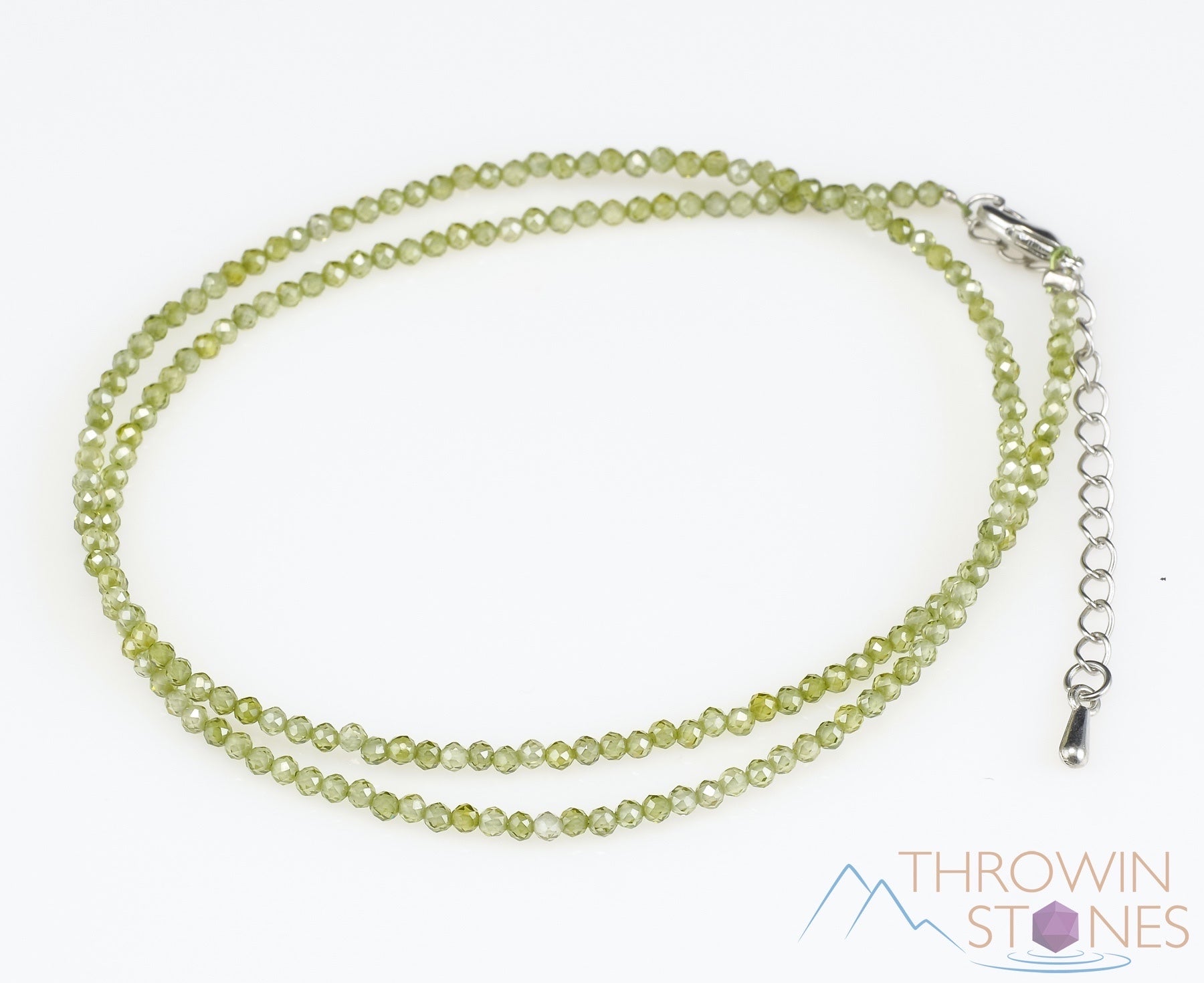 Elegant Green Cubic Zirconia Crystal Choker Necklace - Faceted Seed Beads Dainty Beaded Jewelry | Handmade for Women, Perfect for Weddings, Parties & Special Occasions - E1585