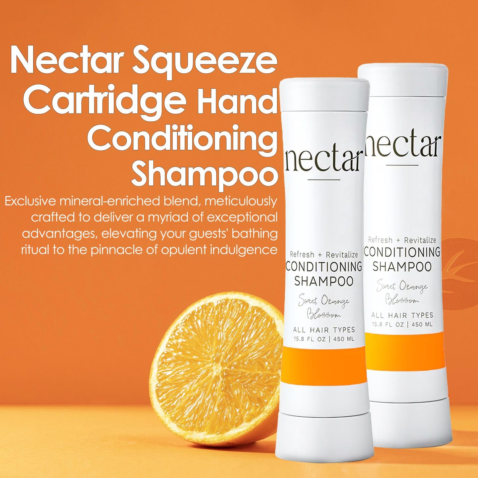 Nectar Squeeze Cartridge 2-in-1 Conditioning Shampoo & Conditioner - Refillable Squeeze Bottle for Easy Hair Care | Perfect for Travel, Gym & Daily Use