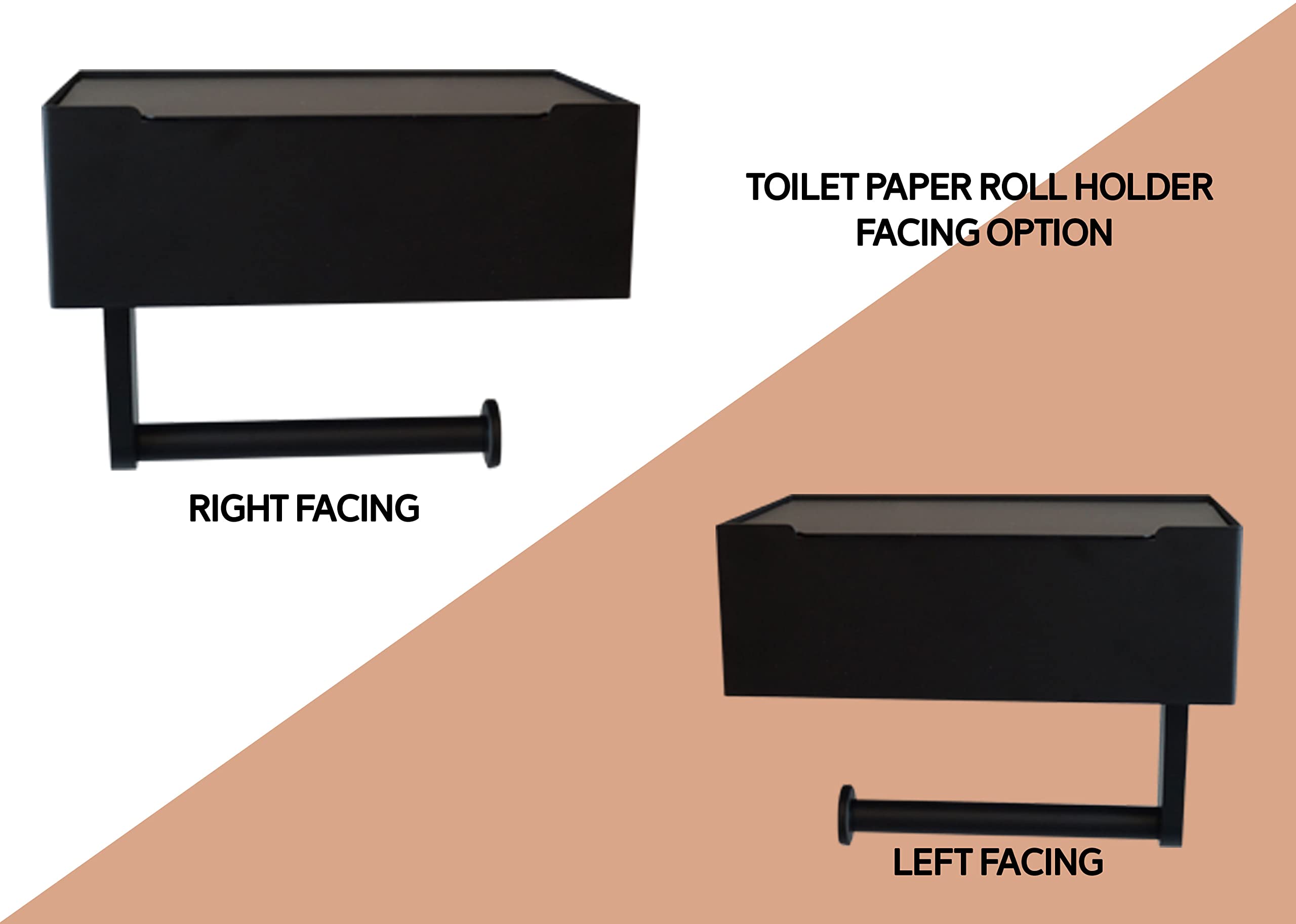 Storage Theory Wipe Holder Wall Mount - 1 Pack Black Adhesive or Wall Mount Flushable Wipe Toilet Paper Holder | Bathroom Organizer for Baby Wipes, Makeup Remover Wipes & Toilet Paper | Perfect for Bathrooms, Nurseries & RVs