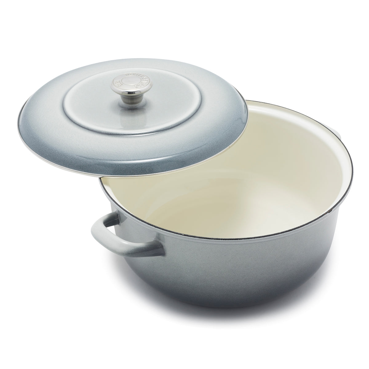 Merten & Storck 7 Quart Enameled Cast Iron Dutch Oven - Cloud Gray | Heavy Duty Cookware for Baking, Braising & Slow Cooking | Stovetop to Oven Safe