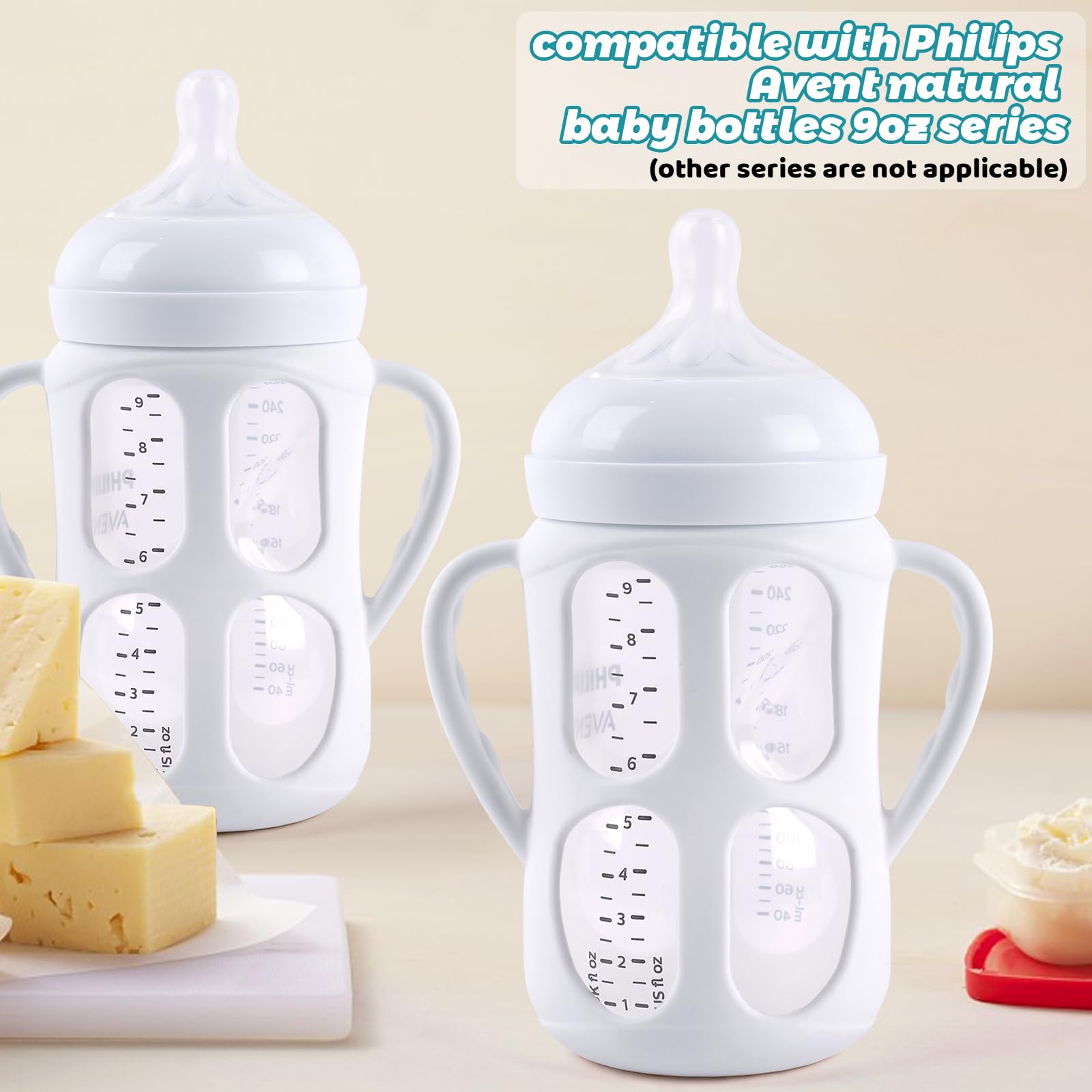 3 Pack Baby Bottle Handles for Philips Avent Natural Baby Bottles - Easy Grip Infant Feeding Accessories for Newborns & Toddlers - Perfect for On-the-Go Feeding, Daycare, and Travel