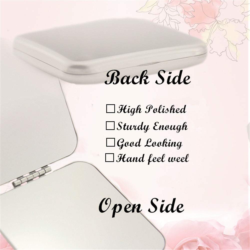 ZKXXJ Stainless Steel Portable Compact Mirror - Double Sided Folding Travel Makeup Mirror for Women & Girls | Perfect for Purse, Pocket, Travel & Gifts | Home, Office & On-the-Go Use