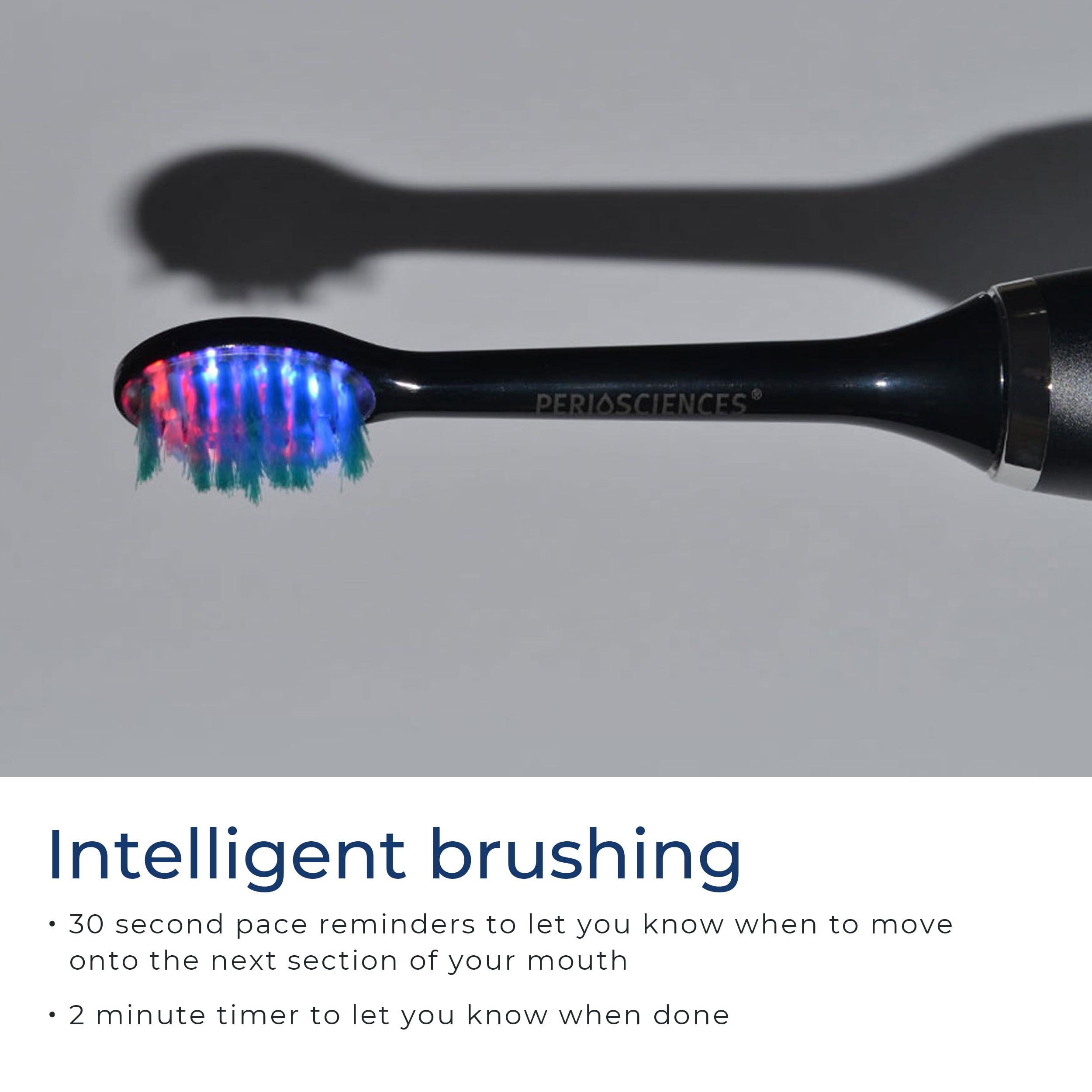 PerioSciences LED² Electric Toothbrush with 4 Cleaning Modes - Rechargeable Light Therapy Toothbrush for Oral Care & Teeth Whitening - Perfect for Travel, Home Use and Gum Health Maintenance