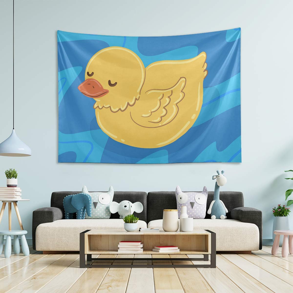 Cartoon Rubber Duck Wall Tapestry - 60x50 Inch Large Boho Room Decor for Bedroom, Living Room & Dorm | Waterproof Fabric Wall Hanging for Home, Office & Party Decoration