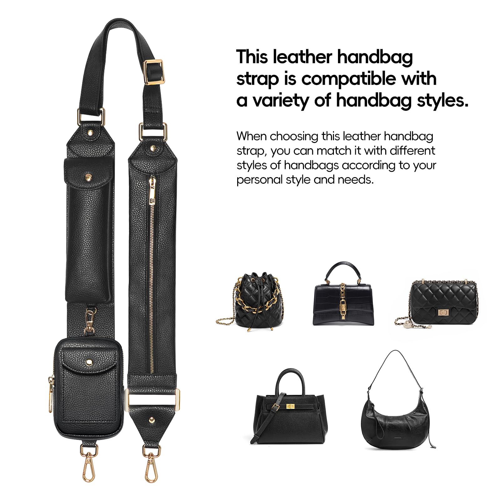 Vegan Leather Crossbody Purse Strap - Adjustable Replacement Shoulder Strap for Handbags & Purses | Travel, Shopping & Everyday Use Accessory