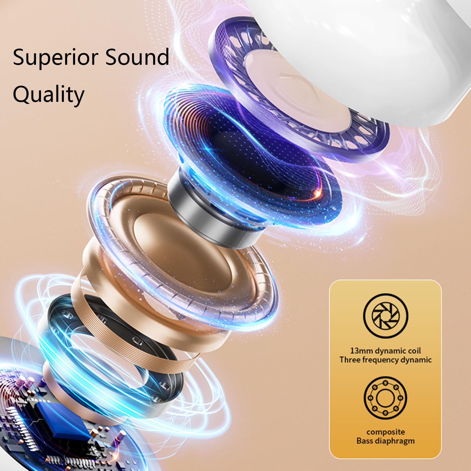 Mini Wireless Bluetooth Earbuds for Small Ears - Touch Screen Control, Discreet & Invisible Design for Work, Gym & Travel - Perfect for Small Ear Canals