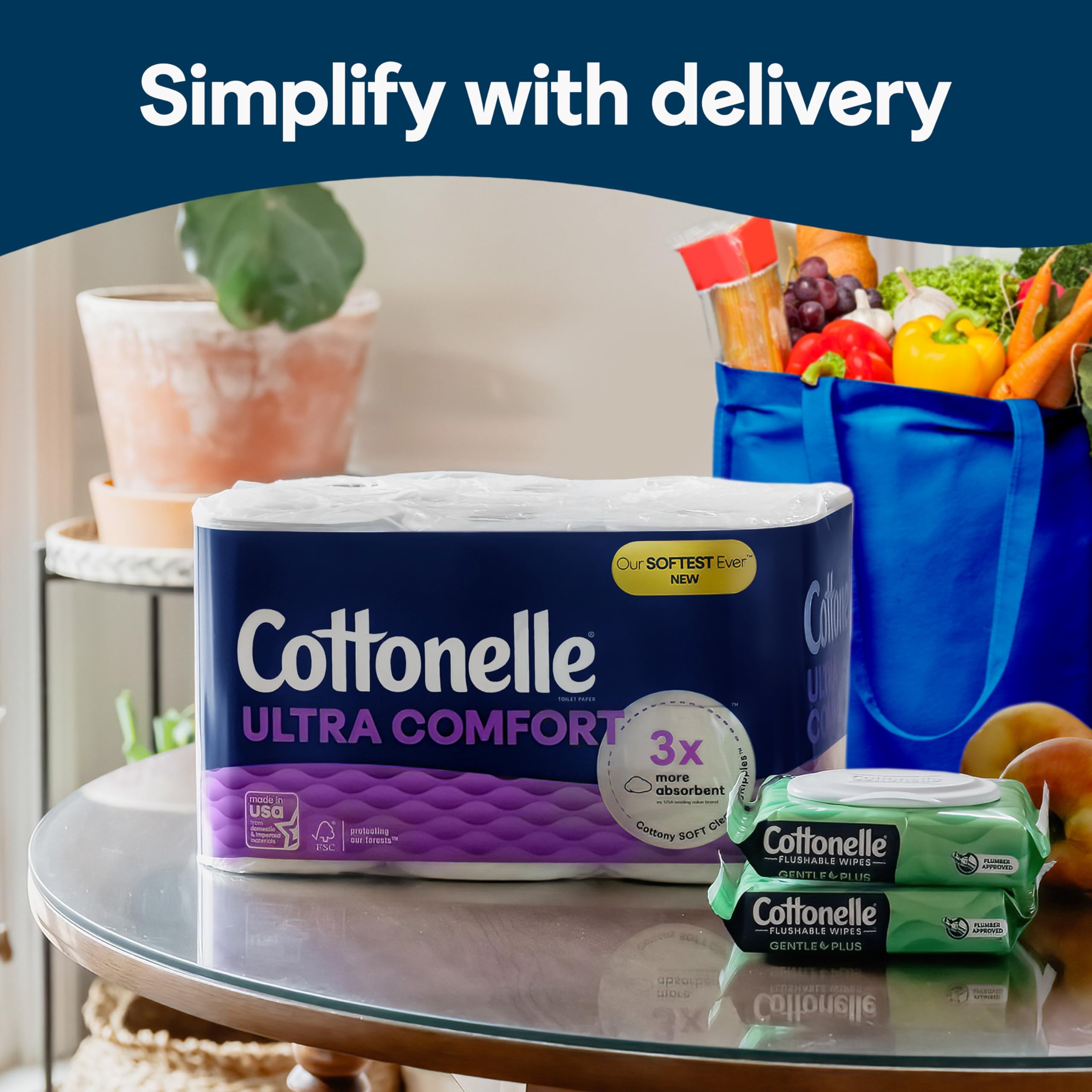 Cottonelle Ultra Comfort Toilet Paper - 9 Mega Rolls (Equivalent to 36 Regular Rolls) | 244 Sheets per Roll | Soft & Strong Bath Tissue for Home & Office Use | Packaging May Vary