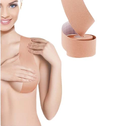 SHAPERX Boob Tape for Women - 5M Waterproof & Sweat-Proof Breast Lift Tape | Body Tape for Breast Support, Contour & Lift - Perfect for Dresses, Swimsuits & Backless Outfits