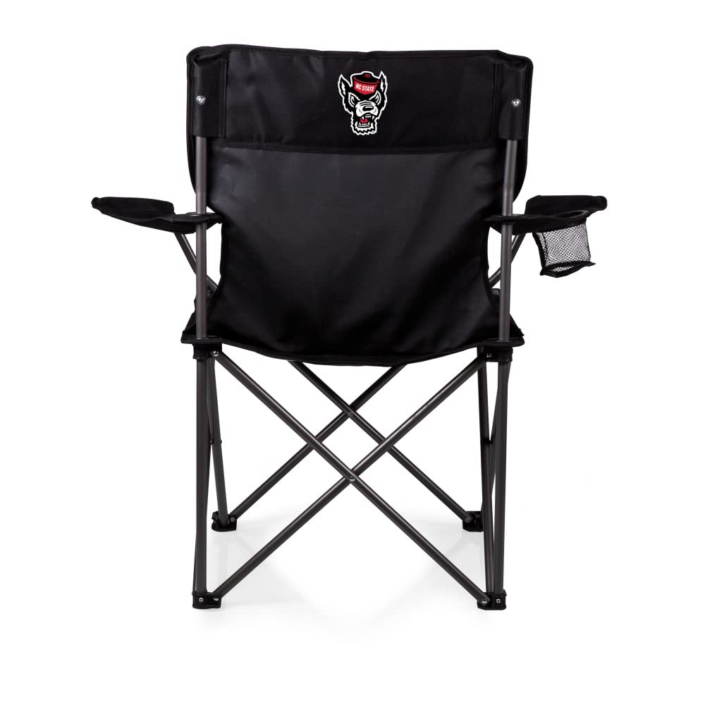 PICNIC TIME NCAA PTZ Portable Camping Chair - Lightweight Folding Beach Chair with Carry Bag for Outdoor, Picnic, Sports Events (Black) - Perfect for Camping, Tailgating, and Beach Relaxation