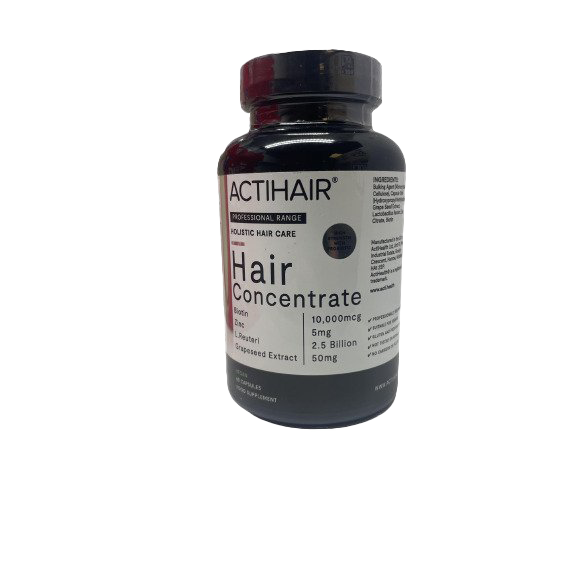 ActiHealth ActiHair - 60 Vegan Hair Growth Capsules for Women & Men | Natural Biotin Supplement for Thicker, Stronger Hair | Daily Hair Care Routine