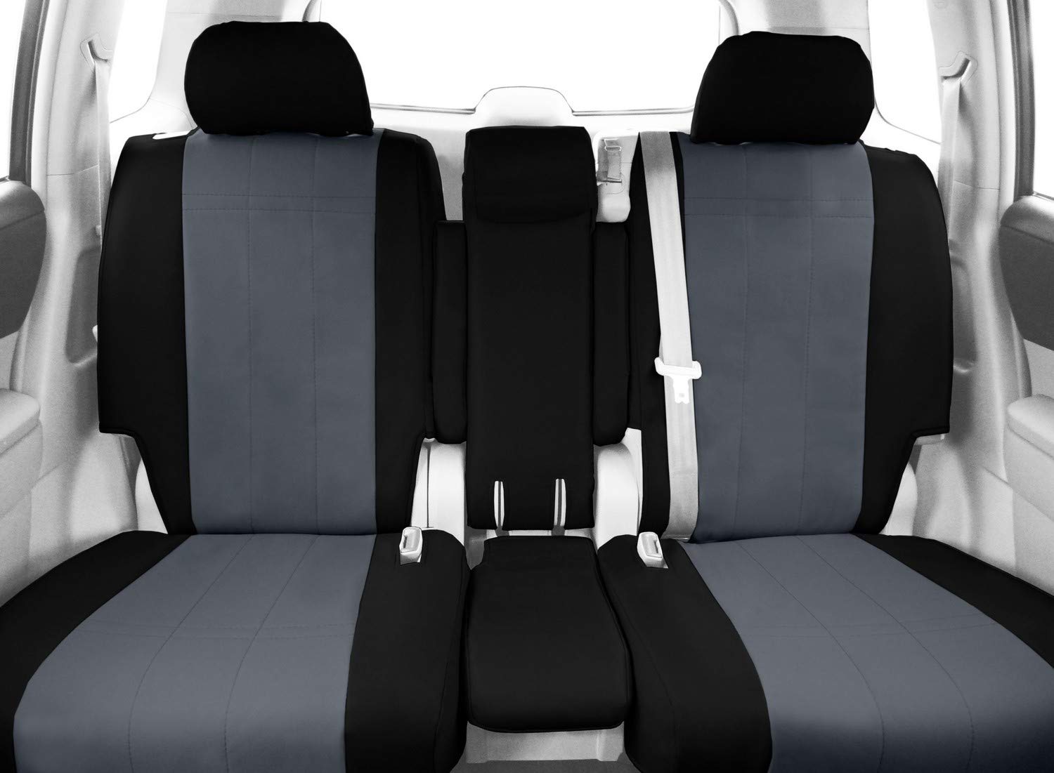 CalTrend Rear 40/60 Split Bench Seat Covers for 2001-2003 Toyota Highlander - Durable Cordura Fabric in Charcoal with Black Trim | Perfect for Outdoor Adventures & Daily Commutes