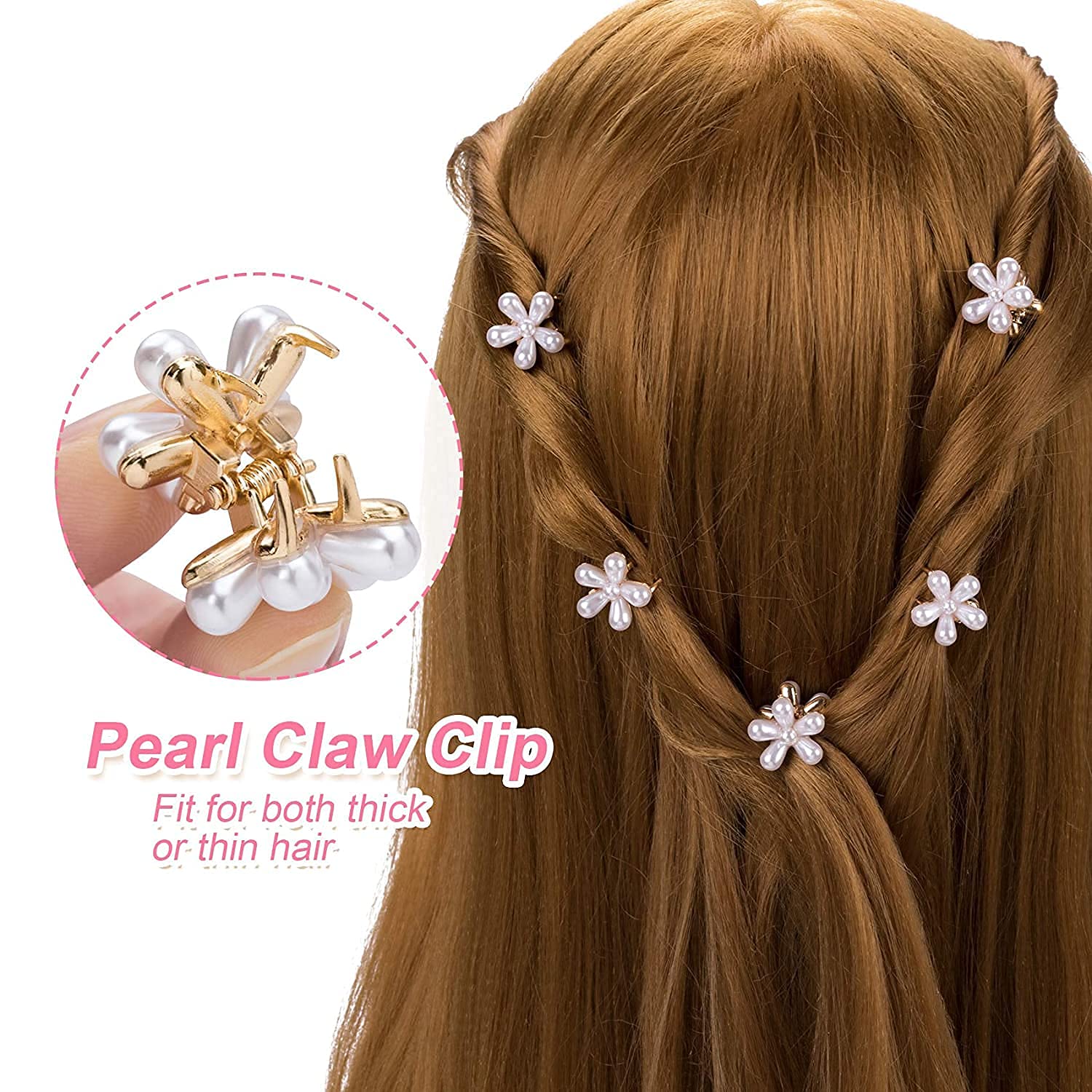 Korean Style Pearl Hair Clips Set - 3 Piece Large Hair Barrettes for Women & Girls | Fashion Hair Accessories for Weddings, Parties & Daily Wear | HOMEMATES Hair Pins (Style 1)