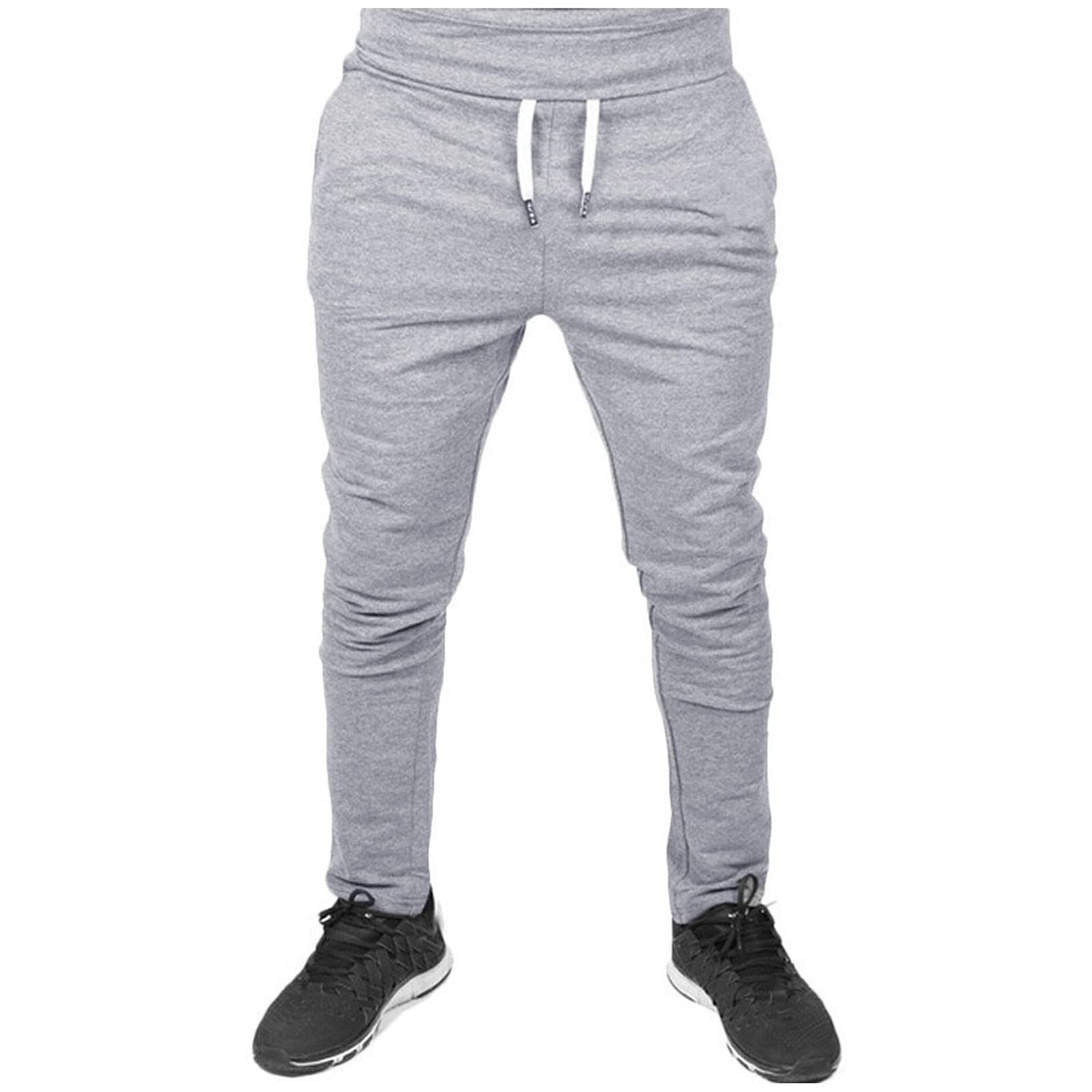 **Men's Slim Fit Track Running Pants - Solid Color Casual & Fitness Workout Pants for Jogging, Gym, Training & Outdoor Activities**