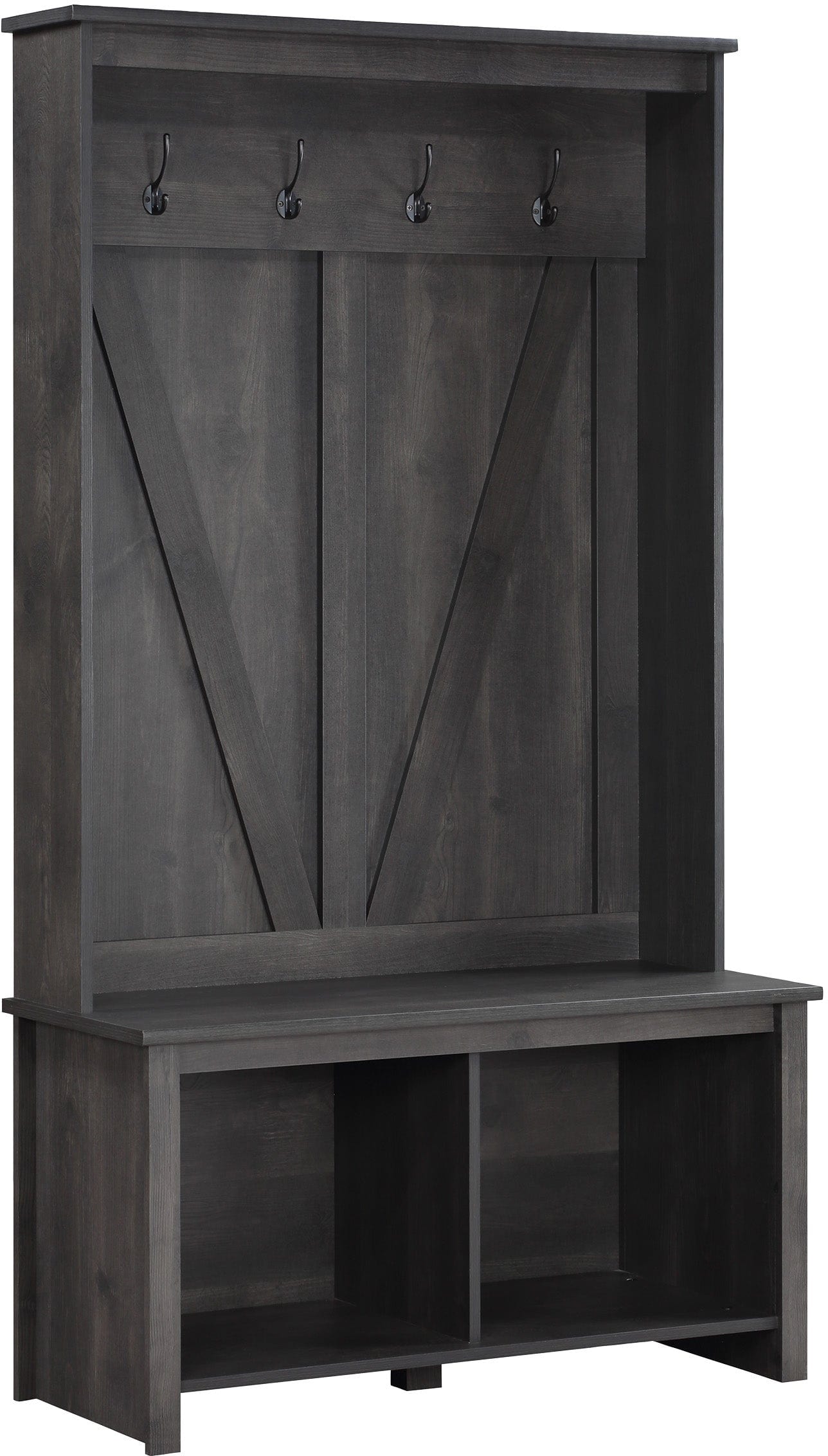 Office Star Garnet Entry Hall Tree [GRN16] - Stylish Coat Rack with Bench & Storage for Home Entryway & Mudroom Organization