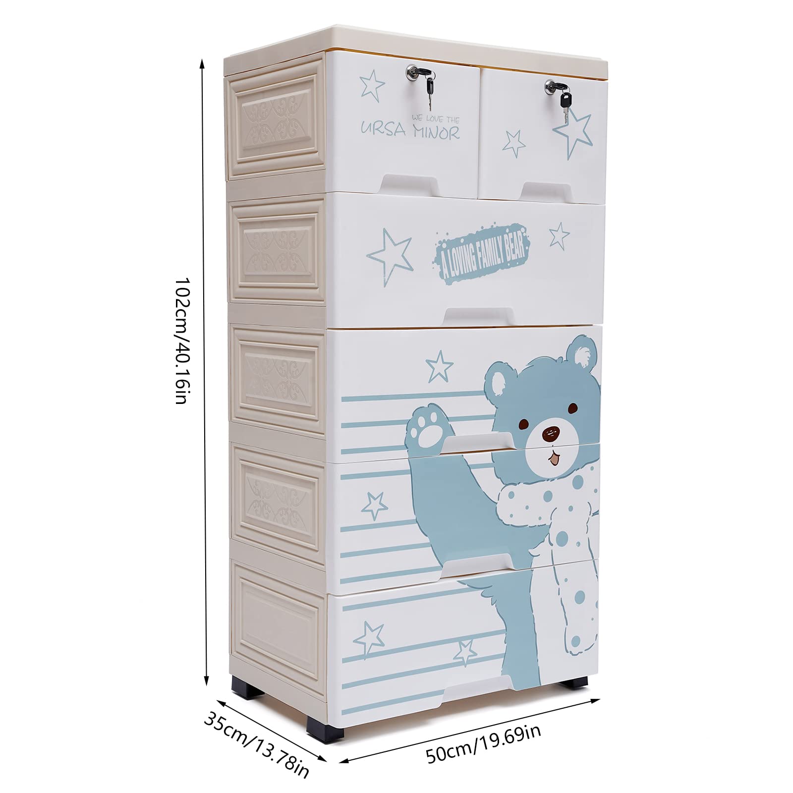 6-Drawer Plastic Storage Cabinet - 20