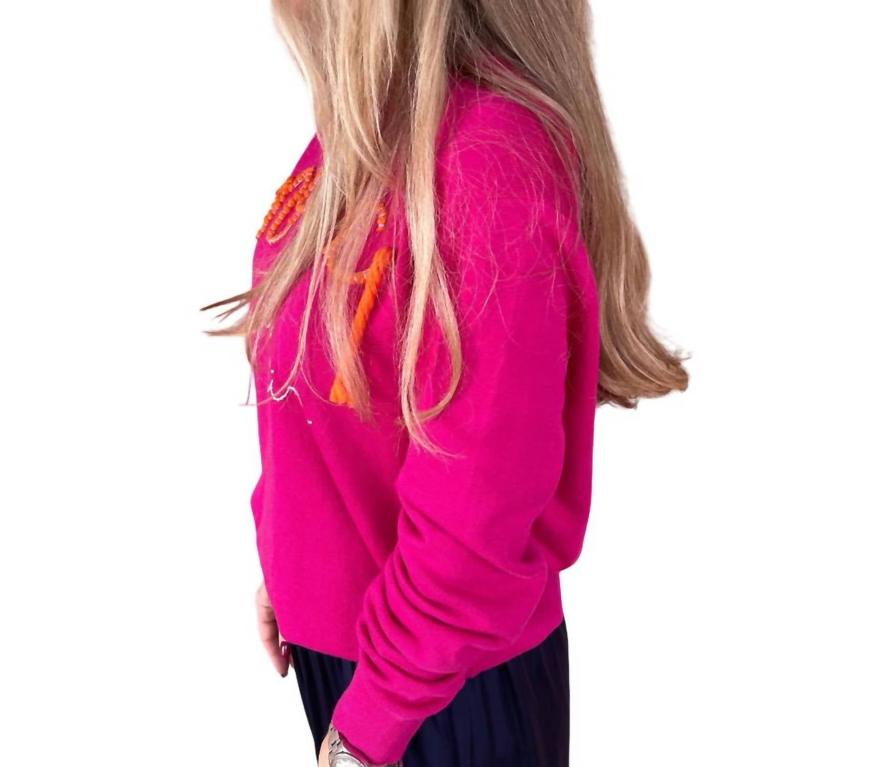 Magic in the Air Crew Sweater - Women's Soft Fuchsia Rose Pullover for Fall & Winter | Cozy Casual Wear, Office Outfits, and Weekend Relaxation
