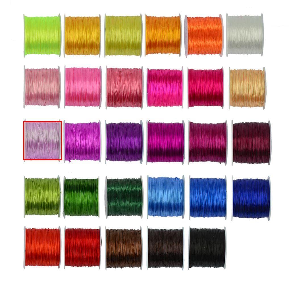 50 Yards Stretch Polyester Crystal String for Jewelry Making - DIY Craft Beading Thread in Light Purple | Perfect for Bracelets, Necklaces & Handmade Jewelry Accessories