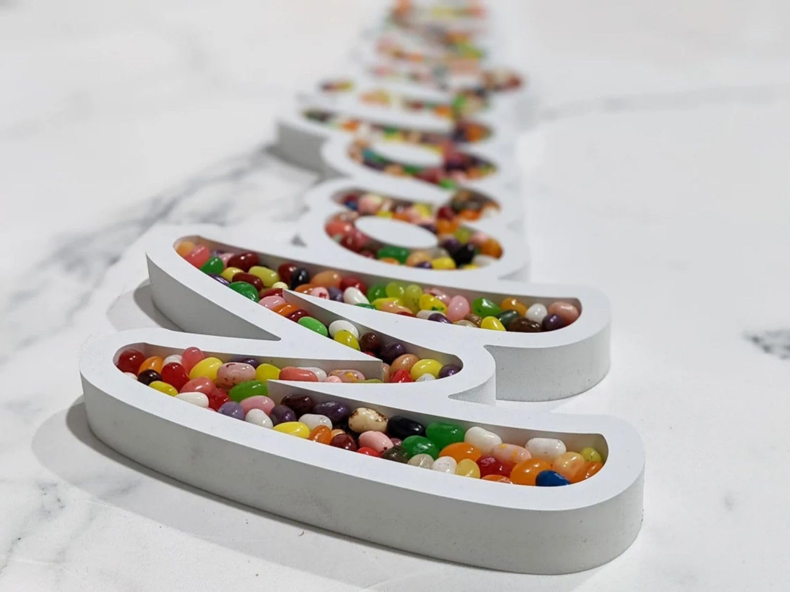 Custom Candy Tray 8.5 Inch - Personalized Fillable Letter Candy Dish for Party Decor, Wedding Dessert Table, Baby Shower & Holiday Celebrations