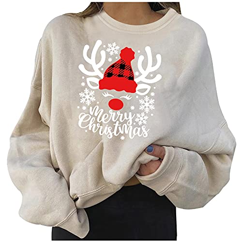 FMCHICO Women's Oversized Sweatshirt - Soft Fleece Crewneck Pullover, Long Sleeve Loose Fit Casual Top for Women | Perfect for Lounge Wear, Street Style & Cozy Fall Outfits