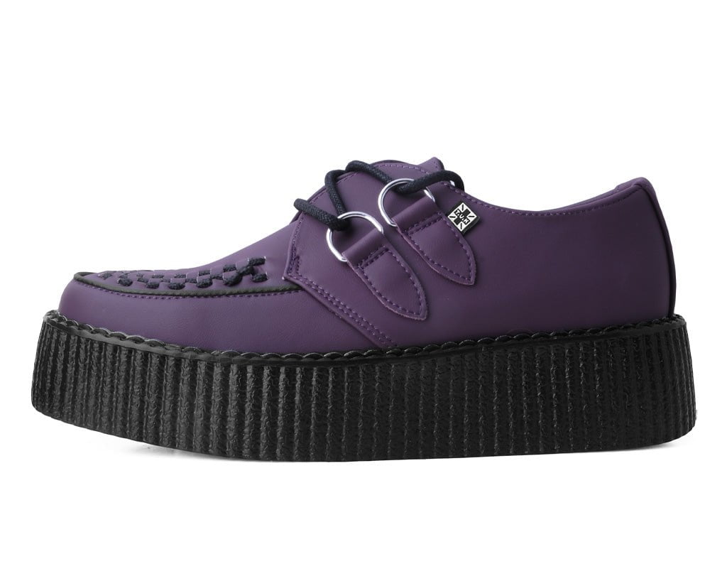 Eggplant TUKskin™ Viva Mondo Creeper Shoes - Vegan Platform Boots for Women | Perfect for Punk, Goth & Alternative Fashion Outfits