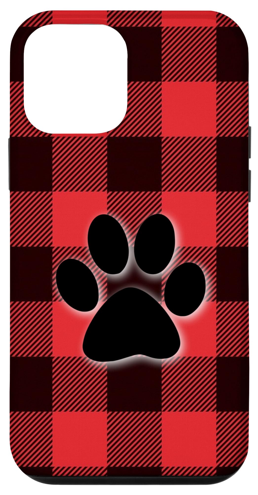 iPhone 12 Mini Case - Buffalo Plaid with Cute Paw Print Design | Protective & Stylish Phone Cover for Everyday Use & Pet Lovers