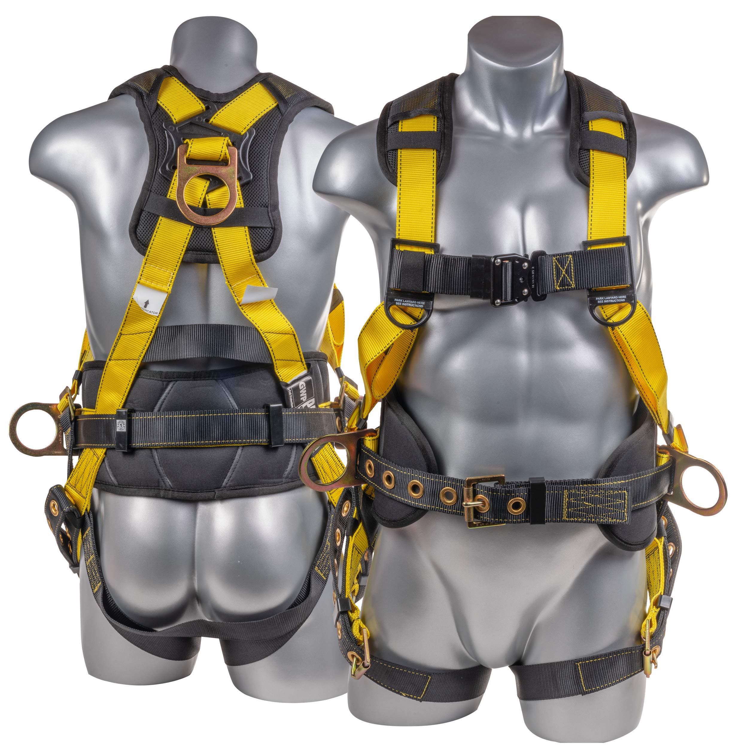 Palmer Safety Hammerhead 5-Point Safety Harness with Back Padding, QCB Chest Buckle & Tongue Buckle Leg Straps - OSHA Compliant Fall Protection Gear for Construction, Roofing & Industrial Work