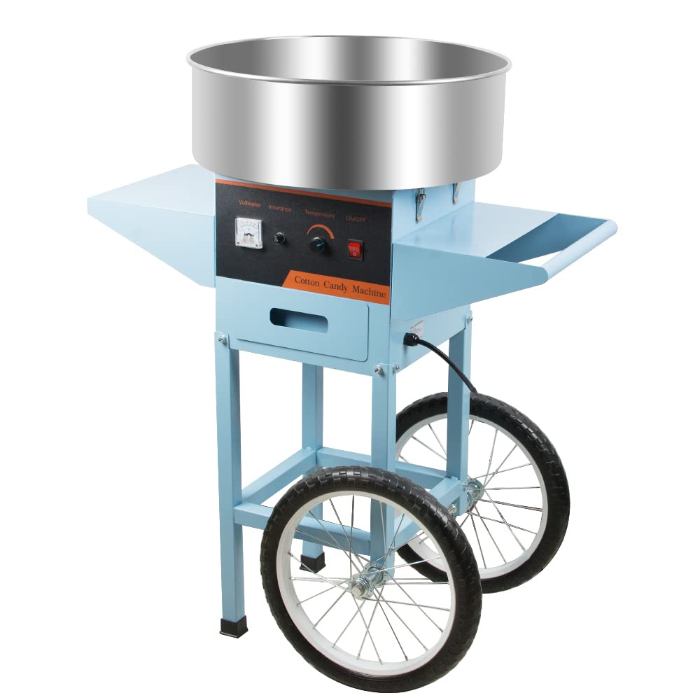 Vinmax Commercial Cotton Candy Machine with Cart - 980W Electric Candy Floss Maker, 20.5