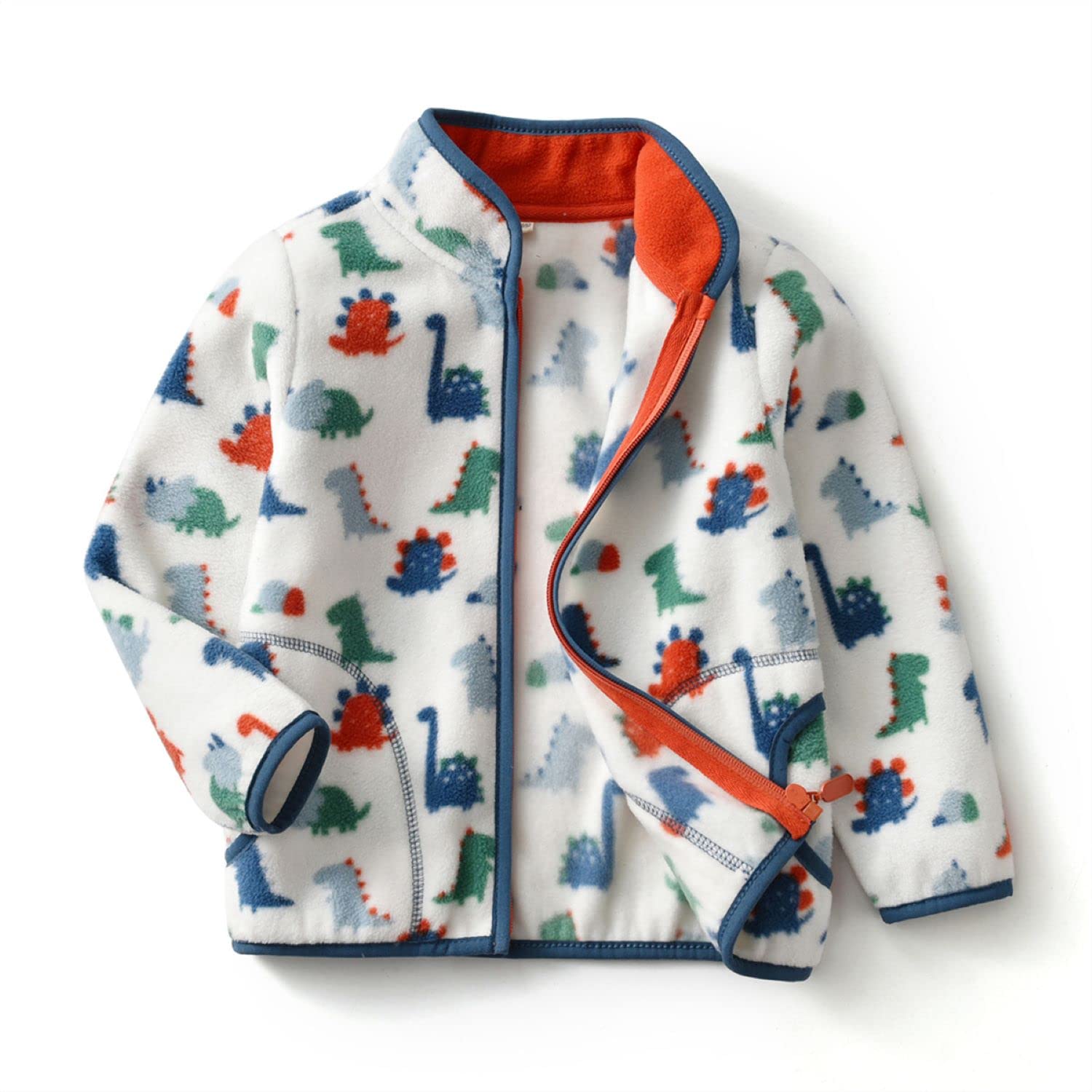 **Boys' Fleece Jacket with Full Zipper - Soft & Warm Printed Outerwear for Toddlers - Perfect for Playdates, Outdoor Adventures & Cool Weather**
