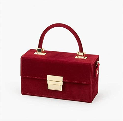 Elegant Red Velvet Evening Clutch Bag for Women - Wedding, Bridesmaid & Dinner Party Shoulder Bag | Perfect for Prom, Cocktail Events & Formal Occasions