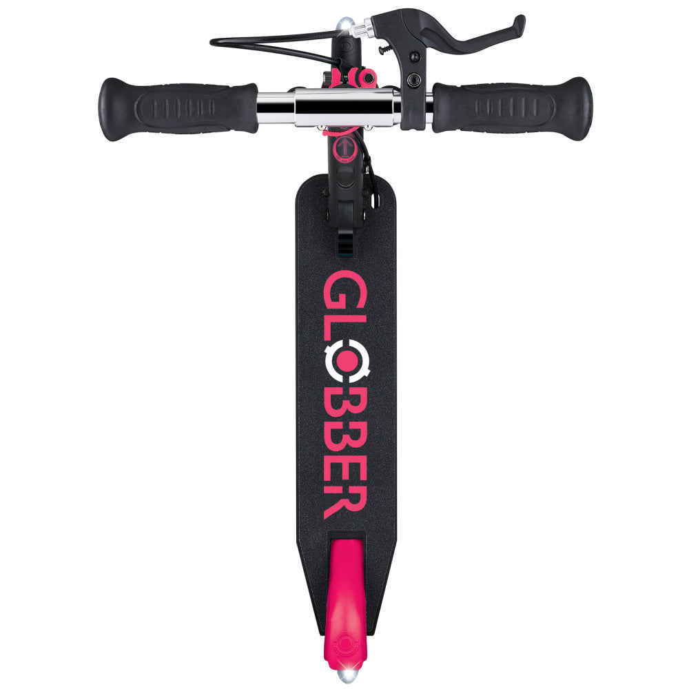 Globber Flow Element Junior LED Lights Scooter for Kids - 3 Wheel Kick Scooter with Adjustable Handlebar - Perfect for Outdoor Play, Commuting & Neighborhood Rides