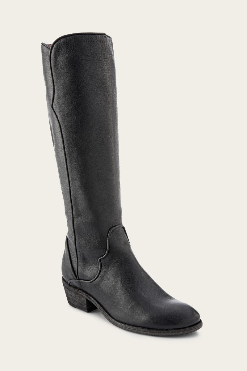 Premium Carson Piping Tall Wide Calf Boots - Pre-Owned & Authentic | Perfect for Winter Fashion, Office Wear & Outdoor Activities